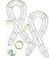 (2) Ribbon Metal Wreath Form 18.75x9.625 in., Steelpangal Green, Remembrance Causes, Wedding, Funeral, Baby Shower,