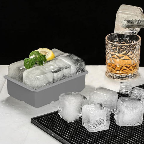 ROTTAY Ice Cube Trays (Set of 2), Sphere Ice Ball Maker with Lid & Large Square Ice Cube Maker for Whiskey