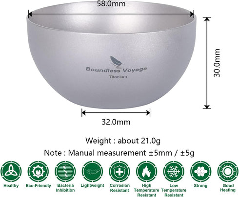 iBasingo 30ml Titanium Double Layer Sake Cup - Outdoor Camping Portable Wine Cup, Picnic Whiskey Flask (1 Piece)