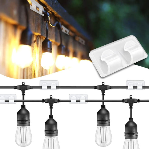Big Outdoor Light Clips: 24 Pack Waterproof UV-Resistant String Light Hooks -