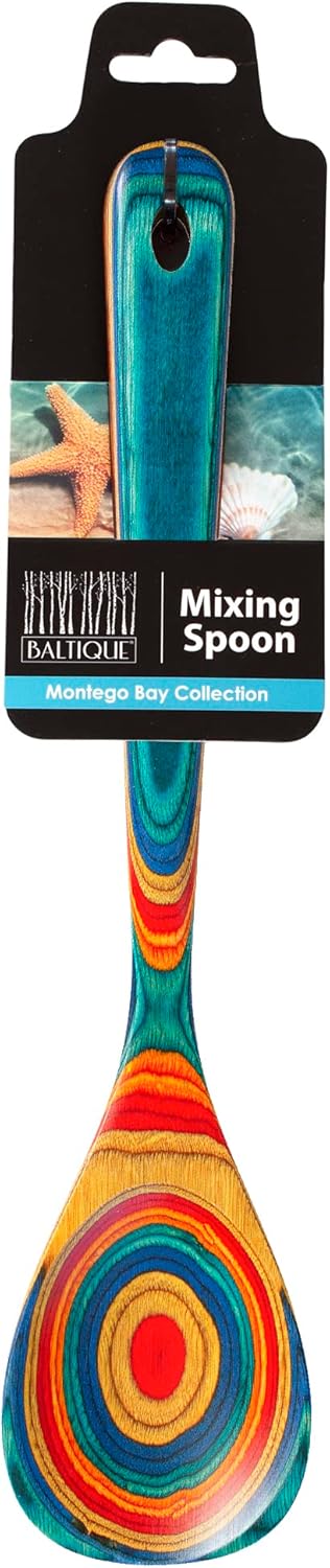 12-1/2" Wooden Cooking Spoon from Baltique Montego Bay Collection, Safe for Nonstick Use
