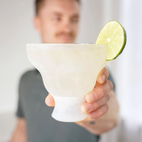 Host Glass Freeze Insulated Gel Chiller, Double Wall Frozen Cocktail Cups, Set of 2