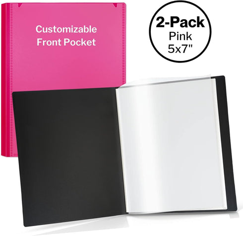 CRANBURY Small Photo Album 5x7 - 2-Pack Plastic Photo Book with 24 Pockets for 48 Pictures