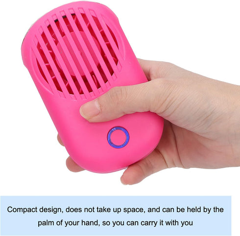 FILFEEL Eyelash Fan for Lash Extensions, Multi-Functional Portable Handheld USB Bladeless Cooling Fan (Rose Red)