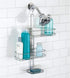 InterDesign Linea Adjustable Shower Caddy - Bathroom Storage Shelves for Shampoo, Soap, Silver