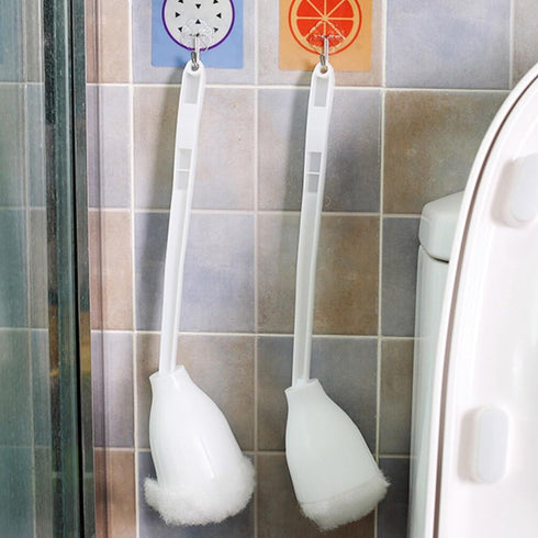 KALLORY 4pcs Toilet Brush Set - White Soft Swab Toilet Bowl Mop, Scrubber Cleaning Brush for Home Washroom