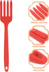 Healeved Silicone Flexible Forks, Nonstick Blending Fork for Cooking Utensil, Ultimate Kitchen Stir Mix Mash (Red)