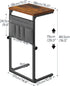 BF77SF01 HOOBRO C Shaped End Table, Adjustable Height Side Table for Sofa, Couch Side Table for Small Spaces, Slide