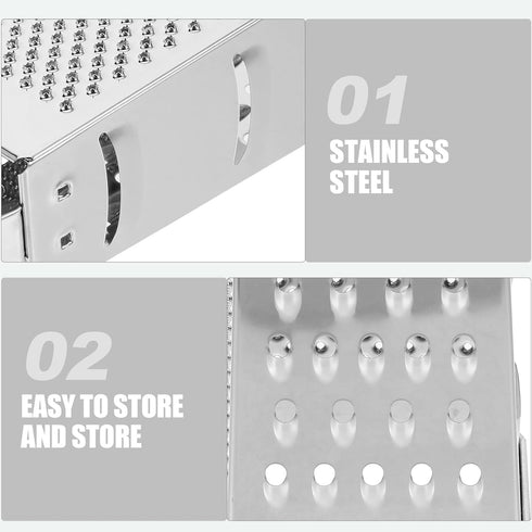SHERCHPRY Vegetable Slicer Box Grater, Stainless Steel Mandoline Slicer for Kitchen, 8inch Cheese Grater