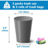Lysam 3 Pack 1.8 Bathroom Trash Can, Gallons Small Trash Can with Trash Bags, Bathroom Garbage Can, Plastic Trash Bin