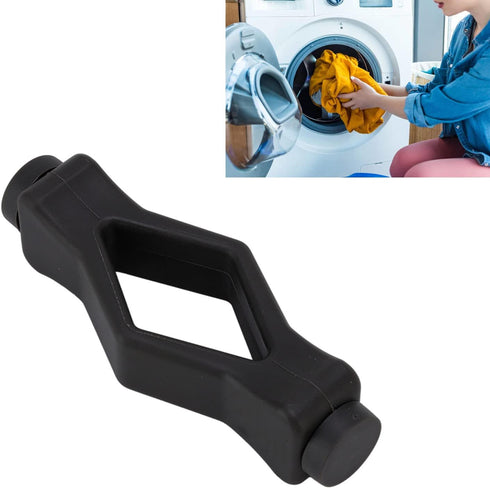 Front Load Washer Door Prop, Flexible Mouth Shape Stopper to Prevent Accidental Closing, 3 Adhesive Sheets (Black)