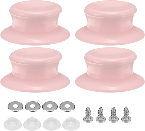 uxcell 4pcs Pot Pan Lids Replacement Knob, Plastic Holding Handles for Skillets and Kitchen Cookware Covers, Pink