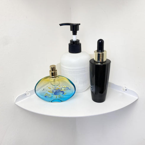7 inch Small Wall Mounted Floating Corner Shelves Metal Shelf Corner Shelf for Wall Storage, for Speaker, Cable Box