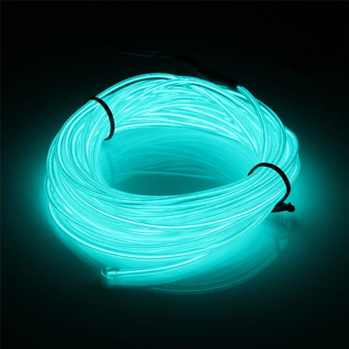 JIGUOOR EL Wire 16.4ft / 5m Battery Pack Neon Light Strip, 360° Illumination for DIY, Party, Halloween