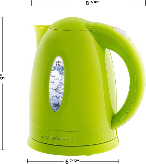 OVENTE Electric Kettle, 1.7 Liter Hot Water Heater, BPA Free Fast Boiling Cordless Water Warmer for Coffee & Tea (Green