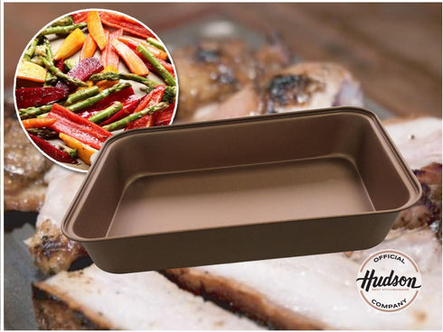 HUDSON Ceramic Non-Stick 14.8-inch Rectangular Roasting Pan, Bakeware for Cooking