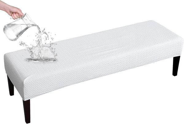 FORCHEER Dining Bench Cover Waterproof Stretch Jacquard Bench Slipcover for Living Room
