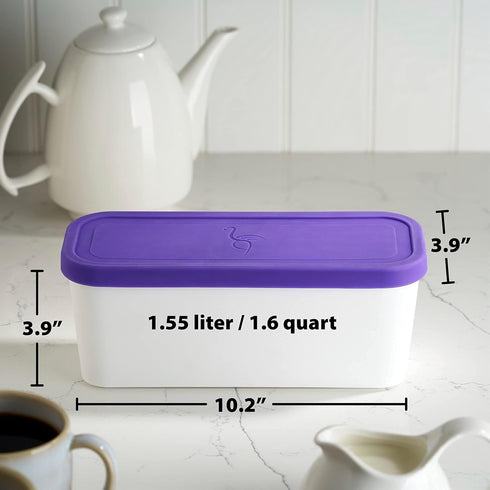 Set 2 1.6 Frozen of Reusable Ice Cream Tub Containers Quart Ea. - Perfect for Homemade Sorbet, Yogurt Or Gelato