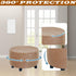 GAMUKAI Round Ottoman Slipcover Stretchable Footstool Cover with Elastic Bottom | Plush Velvet Fabric | Fits Storage