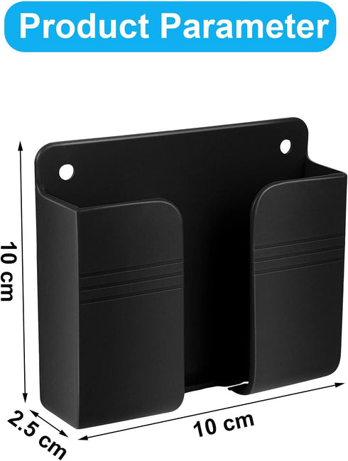 8 Pieces Wall Mount Phone Holder Adhesive, Remote Control Storage Box, Non-Slip Media Organizer for Bedroom and Kitchen