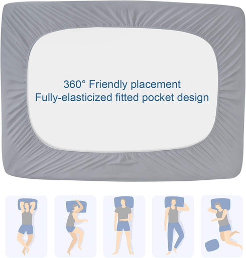 Twin Mattress Protector Pad Waterproof Quilted, Breathable & Cooling Cover Fitted for Kids with Deep Pocket Up to 14",