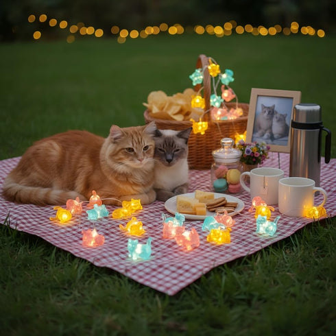 30 10ft LED Cat String Lights Battery Powered Kitty Fairy Lights for Bedroom, Party, Christmas Decor