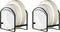LINFIDITE 2 Pack Plate Holder Organizer, Large Dish Storage Rack for Cupboard and Countertop, Non-Slip & Rustproof Black