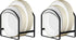 LINFIDITE 2 Pack Plate Holder Organizer, Large Dish Storage Rack for Cupboard and Countertop, Non-Slip & Rustproof Black