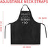 ZOORON Adjustable Funny Black Chef Aprons for Men, BBQ Grill Kitchen Cooking with Pockets