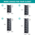 Hanging Closet Organizer, 5-Shelf Closet Hanging Storage Shelves in Grey