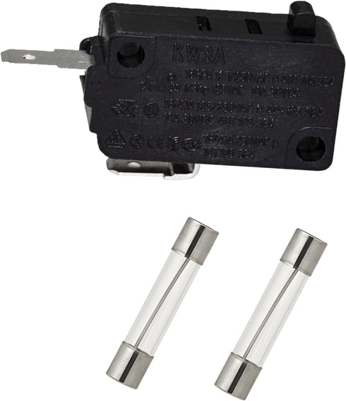Replacement Microwave Fuse (20 Amp 125 Volt) and Microswitch for GE Frigidaire Ovens, Compatible Parts