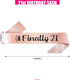 21st Birthday Party Decorations for Her, Rose Gold Supplies Big Set with Birthday Banner and 21 BDay Digit Balloons