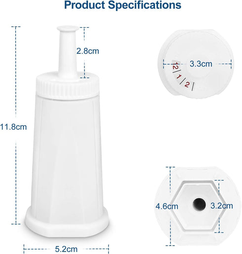 Replacement Water Filter - Compatible with Breville Sage Claro Swiss for Oracle, Barista & Bambino, Pack of 2