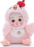 6" Hand-Painted Porcelain Face Doll with Acrylic Cotton Body, Small Ceramic Collectible Doll for Shelf & Desk Decor