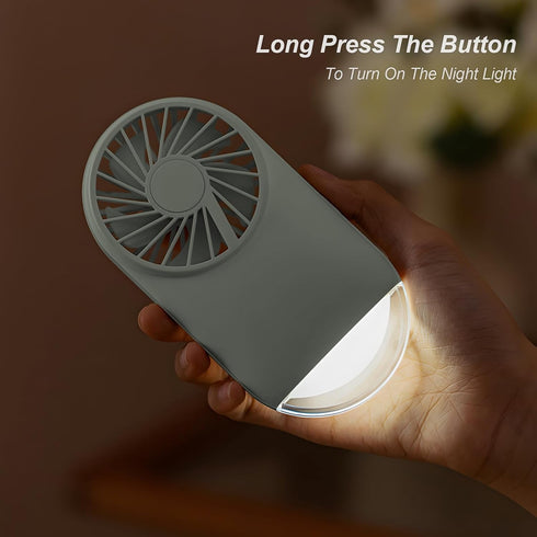 Handheld Mini Fan, USB Rechargeable Small Pocket Fan 7 Working Hours with Flashlight, 4 Speeds, Portable Fan for Travel/Summer/Concerts/Lash by PiKaPiKaP