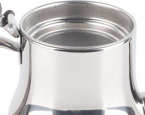 500 ML Stainless Steel Teapot, Silver Tea Kettle with Removable Infuser, Gooseneck Short Spout for Home Kitchen