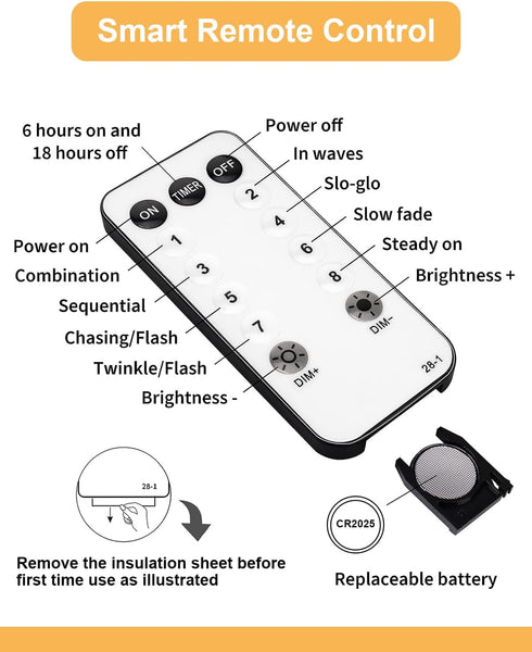 59 100 JOLYMOLY Ft LED Flower Fairy Lights with Remote Timer, Plug in Connectable Twinkle Lights with Soft Flowers
