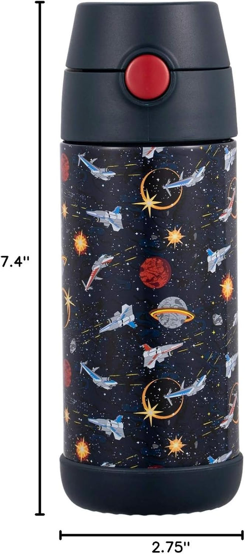 Snug 12oz Insulated Kids Water Bottle with Straw & Spout, Double-Wall Stainless Steel, Leakproof Easy-Flip Lid for