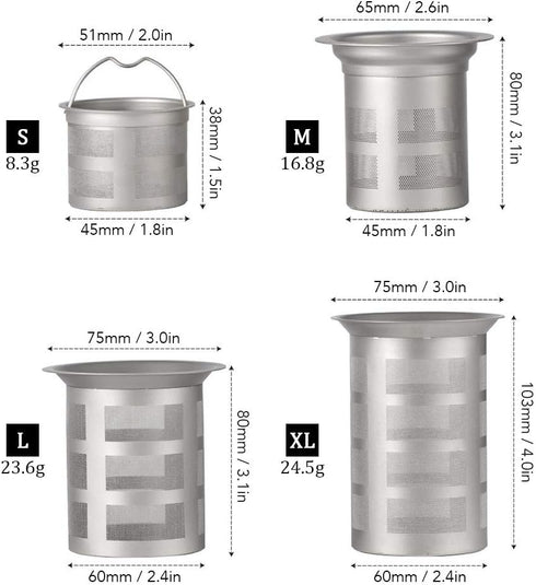 Lixada Titanium Mesh Tea Infuser Basket for Teapot, Kettle, or Cup