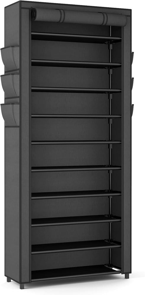 Closet 10 36-41 VTRIN Vertical Narrow Shoe Rack Organizer Tall Shoe Rack for Entryway Tier Non-Woven Cover Shoe Shelf