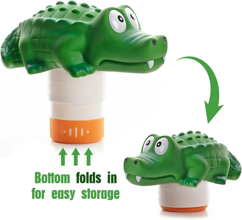XY-WQ Chlorine Floater - Floating Pool Chlorine Dispenser (Alligator) for 1 and 3 Inch Tablets