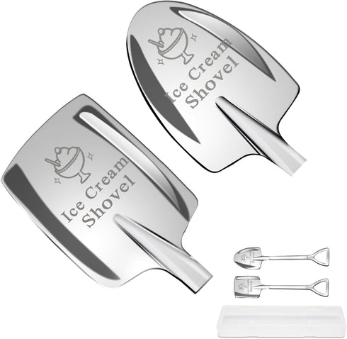 Muimnvi 2 Pcs Ice Cream Shovel Set - Premium 304 Stainless Steel Dessert