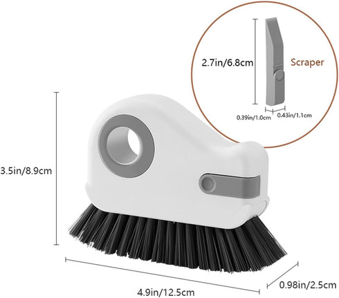 Groove Cleaning Brush, 2 In 1 Grout Cleaner Tool with Hard Bristle for Sliding Door Track and Window Sill