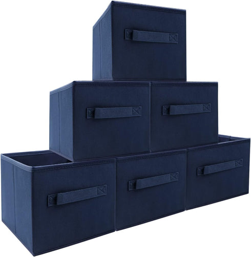 EBIGIC 9.0"x7.5"x7.5" 6 Pack,Mini closet, Small Storage Bins,Collapsible Fabric Storage Organizer Storage Box,fit