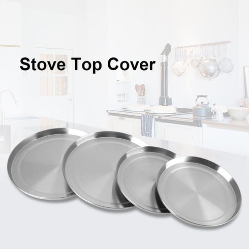 Dioche Electric Stove Covers, 4Pcs/Set Stainless Steel Kitchen Stove Top Protectors for Cooking