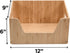 MobileVision Bamboo Storage Box, Open Front Stackable Bin Organizer for Kitchen Pantries, 12 x 9 x 6 inches