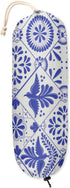 Mexican Talavera Bird Mandala Boho Plastic Bag Holder, Wall Mount Grocery Bag Dispenser for Home Decor