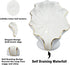 Soap Dish Ceramic White - Lotus Leaf Shape Holder - Self Draining Soap Dish for Bathroom, Kitchen, Bar Counter