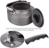 Outdoor Camping Tea Kettle Teapot 1.1L, Portable Coffee Pot Picnic Set, Wood Stove Steamer for Hiking (Grey)