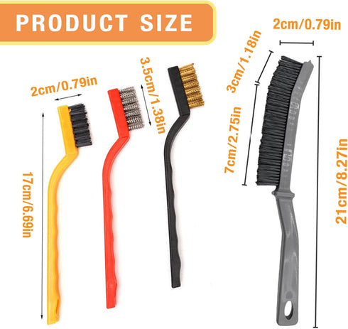 Kitchen Stove Gap Cleaning Brush Set, Hard-Bristled Nylon Scrub Brushes for Grease Grime (5 Pcs)